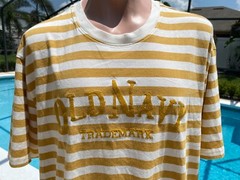 Vintage Old Navy Wide retro Striped Yellow T Shirt mens XXXL Tall NEW 3XL