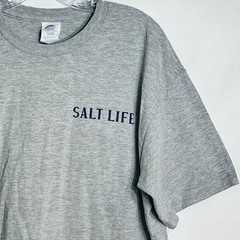 Salt Life Mens Graphic T Shirt Gray Short Sleeve Est 2003 Wave Logo Size L