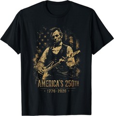 America’s 250th Abraham Lincoln Playing Guitar Retro Vintage T-Shirt