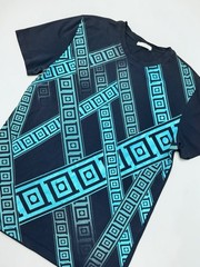 Versace Collection Men’s Graphic T Shirt Blue Geometric Print Size M
