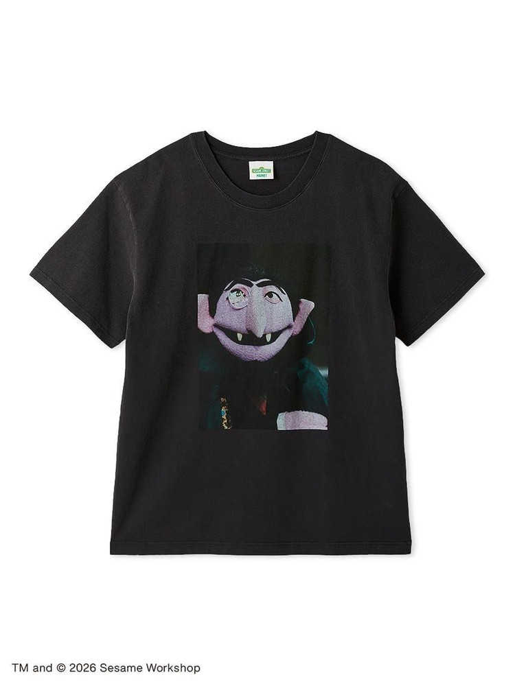 SESAME STREET 【UNISEX】Vintage Photo T-Shirt Size M / L Black From JP NEW