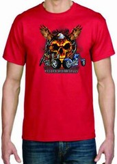 Adult DryBlend® T-Shirt – ( EAGLE SKULL RIDES – BIKER / CHOPPER)