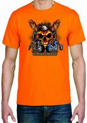 Adult DryBlend® T-Shirt – ( EAGLE SKULL RIDES – BIKER / CHOPPER)