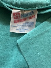 Vintage Hanes Heavyweight 50/50 Blank Blue T Shirt Men’s Medium USA 90’s Single