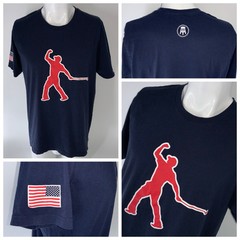 Barstool Sports Tiger Woods T-Shirt Men XL Navy Cotton American Flag YGI P5-48