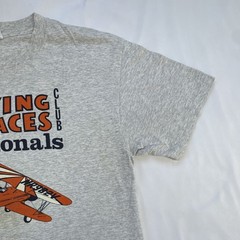 Hanes Heavyweight 50/50 Mens Gray Aviation Graphic Crew Neck T-Shirt Size L