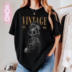 Custom Vintage Photo Birthday Comfort Colors Shirt, Retro Year Graphic Tee