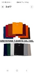 T-Shirt Men’s Big Tall GREYSTONE Short Sleeve Tee Shirt Plain Heavyweight 14XL