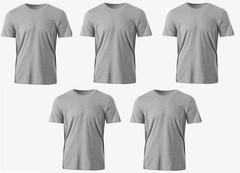 Men’s The Nike Tee Solid Gray T Shirt Cotton TShirt, Set Of 5 (5 PACK)