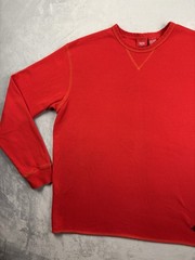 Vtg 90s Y2K Mossimo skate Red Raglan Long Sleeve Shirt Men’s Size Large