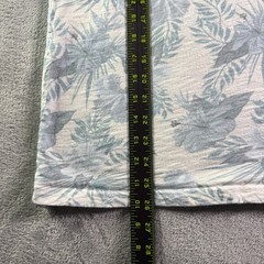 Chubbies Tropical Floral Henley Pocket T-Shirt Mens Medium Blue Cream