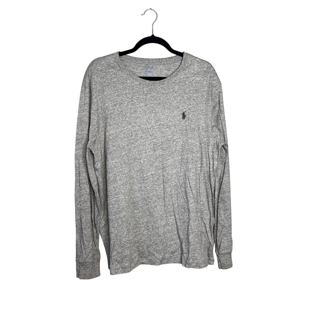 Polo Ralph Lauren Long Sleeve T-Shirt Mens Size L Gray Neutral Tee