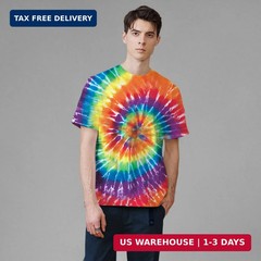 Tie Dye Shirts for Men, Short Sleeve Mens Tie Dye Shirts, Mens Rainbow Tie Dye