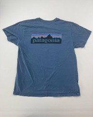 Patagonia Shirt Mens Large Blue Back Logo Graphic Tee Tagless Outdoor Hiking