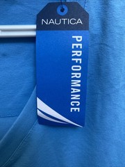 NEW Nautica Performance Mens Blue T-Shirt 2XL V Neck Short Sleeve NWT $44.50