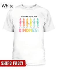 Color The World With Kindness Shirt, Crayon Teacher Shirt, Back To School Gift,