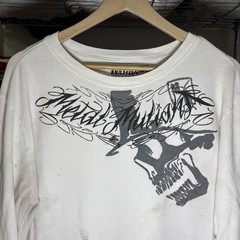 Metal Mulisha Men’s Retro Thermal Longsleeve Shirt Sz XL White Moto-X Y2K Skull