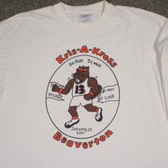Vintage Kris A Kross Beaverton OR T-Shirt Large White 01- 27-2001 8K Run 3K Walk