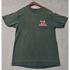 Independent Toy Machine T Shirt Green Short Sleeve Mens Small Faded Distresed