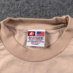 VTG Bayside Graphic Shirt Mens XL Tan Im Dangerous The Thinker Heavyweight USA