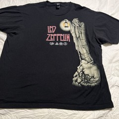 Vintage Led Zeppelin Shirt Mens XL Black Hermit Graphic Double Sided Rock 2001