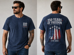 1776 2026 USA Freedom Washed T-Shirt Patriotic Graphic Tee for Men Size S-3XL