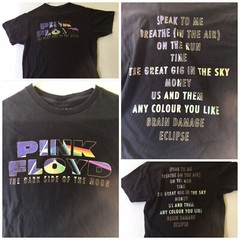 Pink Floyd Shirt Dark Side Of The Moon Song Titles On Back Rare Men’s Large