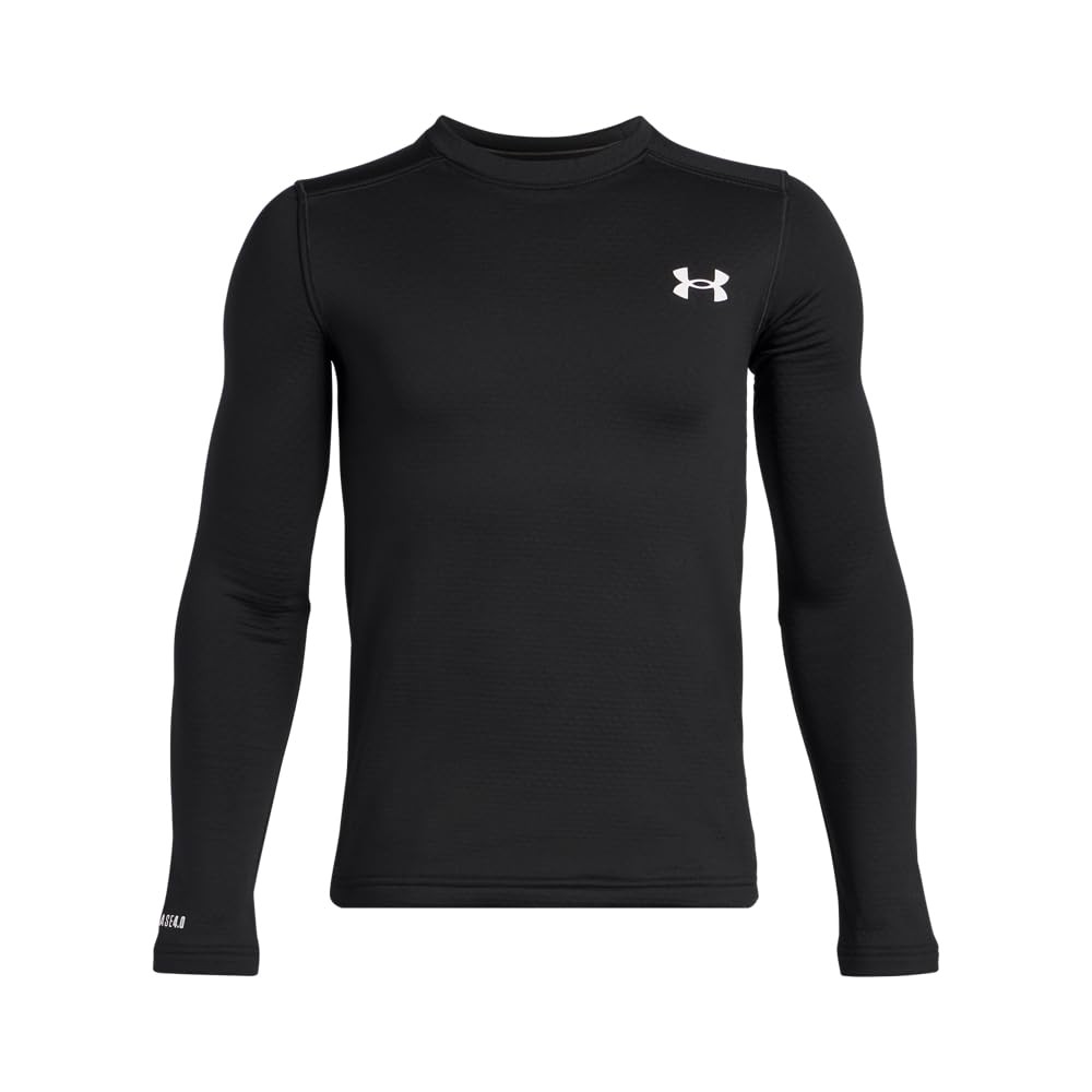 Under Armour Boys Packaged Base 4.0 Crew 001 Black White Large T-Shirt