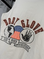 Vintage 90s Body Glove USA Tank Top T-Shirt Medium White Global Beach Revolution