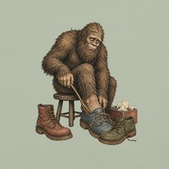 Bigfoot Shoe Shopping Comfort Colors T-Shirt Funny Cryptid Sasquatch Tee S-4XL