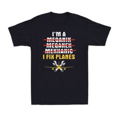 Airplane Mechanic Gift Funny I Fix Planes Aviation Joke Vintage Men’s T-Shirt