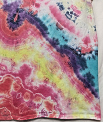 Handmade Tie Dye Geode Pattern Red Pink Purple Yellow 3XL Shirt 25″ W X 31″ L