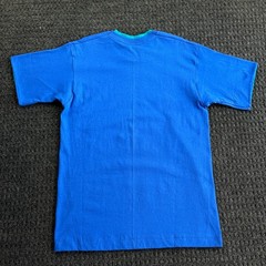 Vintage Fruit of the Loom Double Collar Sleeve T Shirt Blue M NEW Made in USA