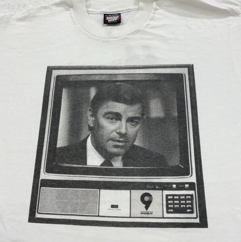 vtg 80s WWOR NEW YORK ROLLAND SMITH CHANNEL 9 NEWS T-Shirt LARGE single stitch