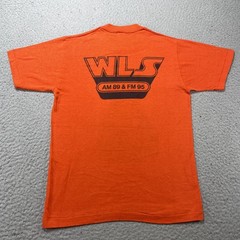 Vintage WLS Run For The Zoo Shirt Mens Medium Orange 1983 Radio Graphic Tee 80s