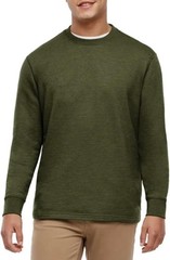 Orvis Men’s Long Sleeve Crew Neck Shirt Pullover Textured Ribbed Green Large