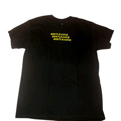 Beetlejuice Unisex Men’s T-Shirt Size Large Black Short Sleeve Two Sided