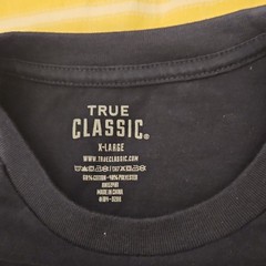 True Classic Men’s XL Black Solid Crew Neck Long Sleeve Cotton Blend T-Shirt