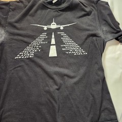 Aviation T-Shirt Men’s L Black NATO Phonetic Alphabet Runway Pilot Graphic Tee