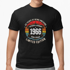 1966 60th Birthday Shirt Vintage 60 Years Old Limited Edition Gift Tee Cotton