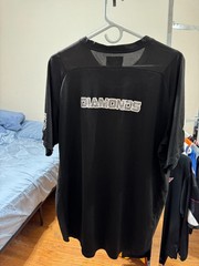 Diamonds, new era, black XL partial button up t-shirt