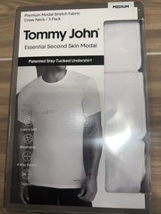 Tommy John Crew Neck Second Skin Modal Stay Tucked Undershirt 3 Pack Med New