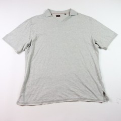 Left Coast Tee Shirt Mens XL Gray Collared V Neck Cotton Preppy Casual T Shirt