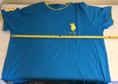 USPA US POLO Blue Yellow Crew Neck Short Sleeve T-Shirt Men’s Large L