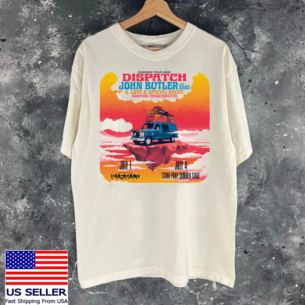 DISPATCH and John Butler with band Summer Tour T Shirt Full Size S-5XL