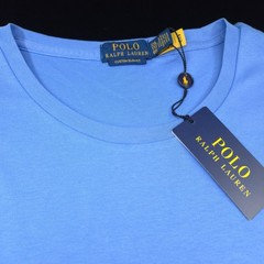 Polo Ralph Lauren T-Shirt Mens XXL Custom Slim Fit Blue Real Pony Crew Pima Soft