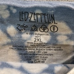 Led Zeppelin Shirt Mens 2XL Blue Tie Dye U.S. Tour 1975 Band Graphic Tee