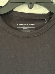 Kenneth Cole Small Black Classic Knit Pocket T-Shirt Super Soft 100% Cotton