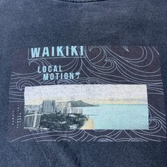 Retro Local Motion Waikiki Shoreline Hotels Surf Shirt Large Surfer Gray Vintage