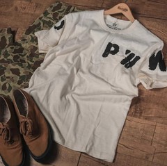 Bronson WW2 PW Pocket Tee Vintage Prison Style Short Sleeve T-Shirts Natural T